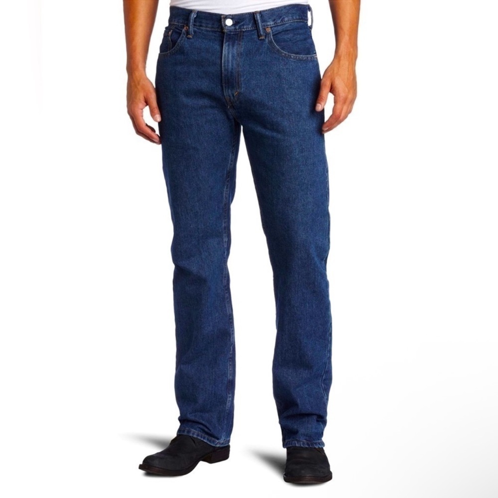 NWT LEVI’S 505 38x38 Regular Fit Dark Stonewash Straight Leg Denim Jeans